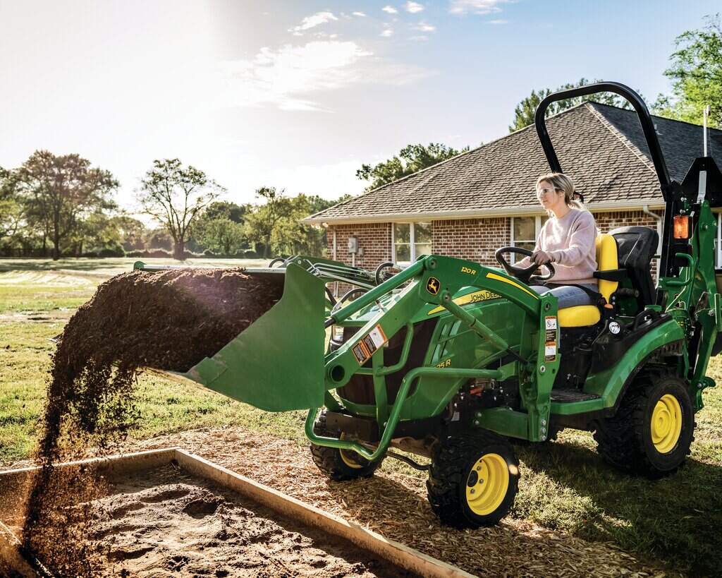 John Deere 1025R with 120R Loader and Backhoe